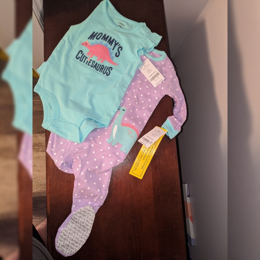 Carter's NWT 2 Footie PJs, 1 onesie